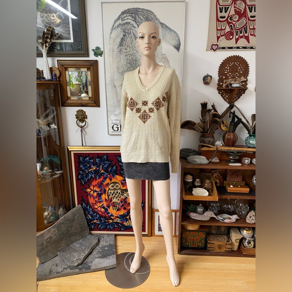 Vintage Knit V-Neck Sweater